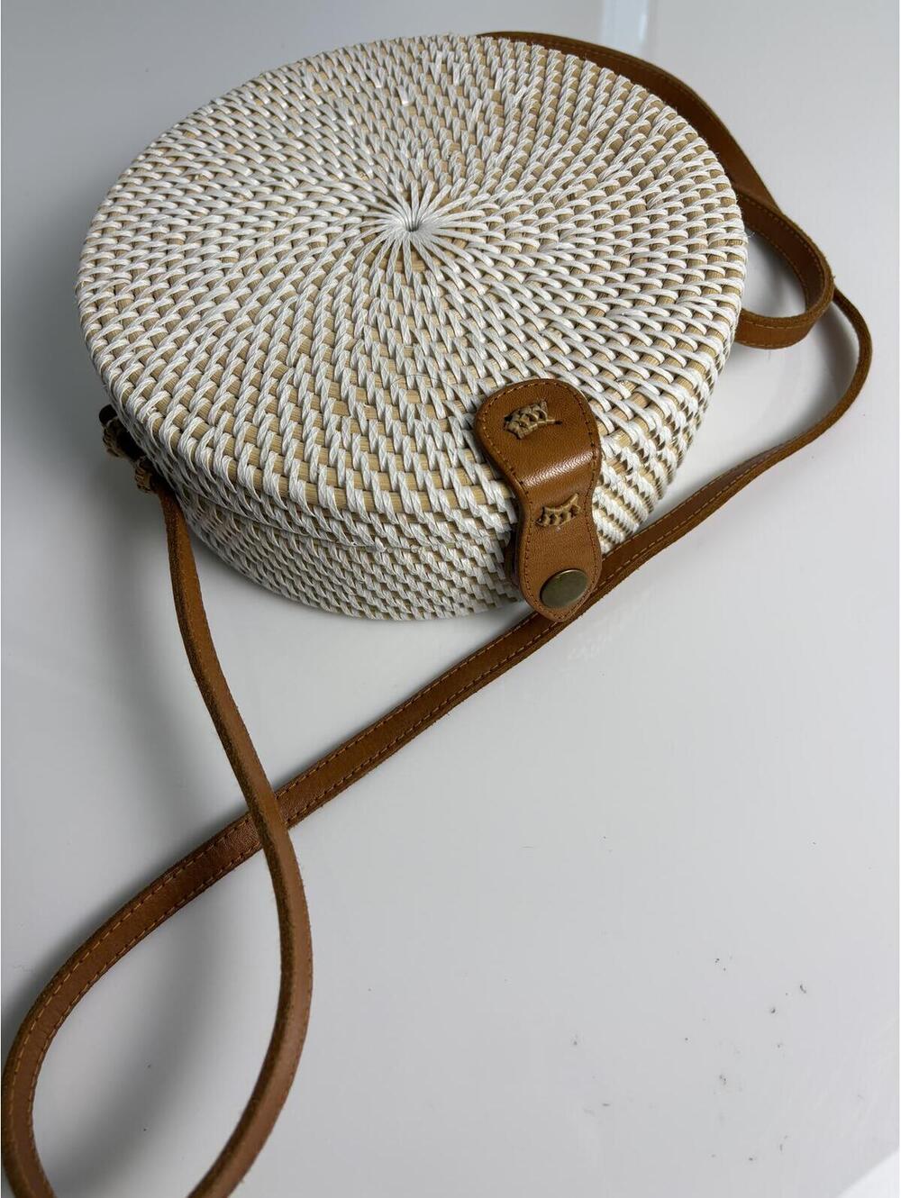 Hand Woven Rattan Boho Crossbody Bag